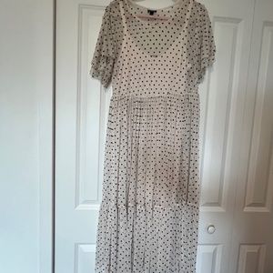 TORRID Ivory with Black Hearts Tulle Dress